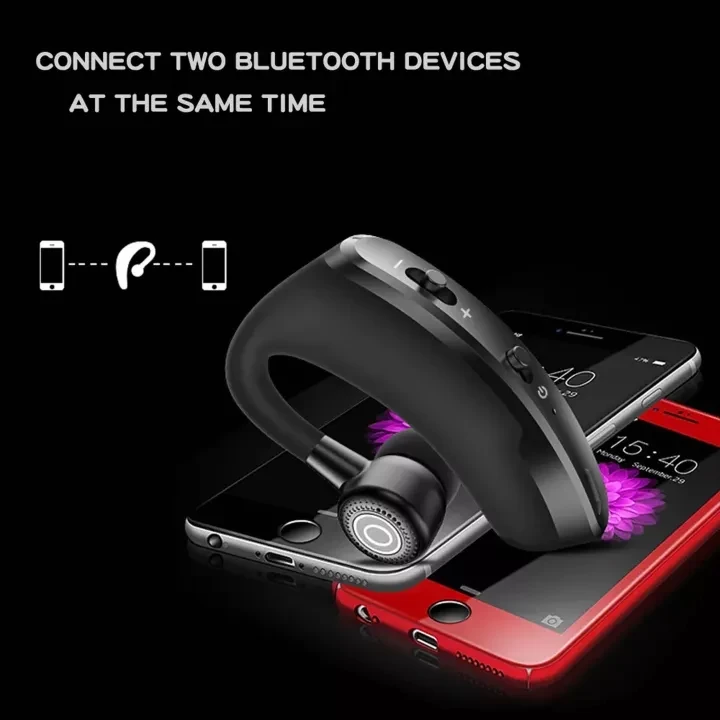 V9 CSR Bluetooth 5.0 Headset sweatproof Car Wireless Earpiece Handsfree 100 days Standby Time Business Style Bluetooth Earpiece Headphone Clear Voice Capture voice command received in-Ear Wireless Ear