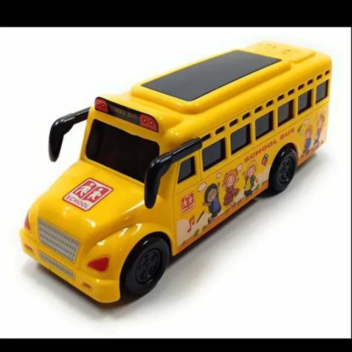 3D Light and Music Friction Powered School Bus With Light and Music Toy for Kids (Yellow, Pack of: 1) - Baby Toys